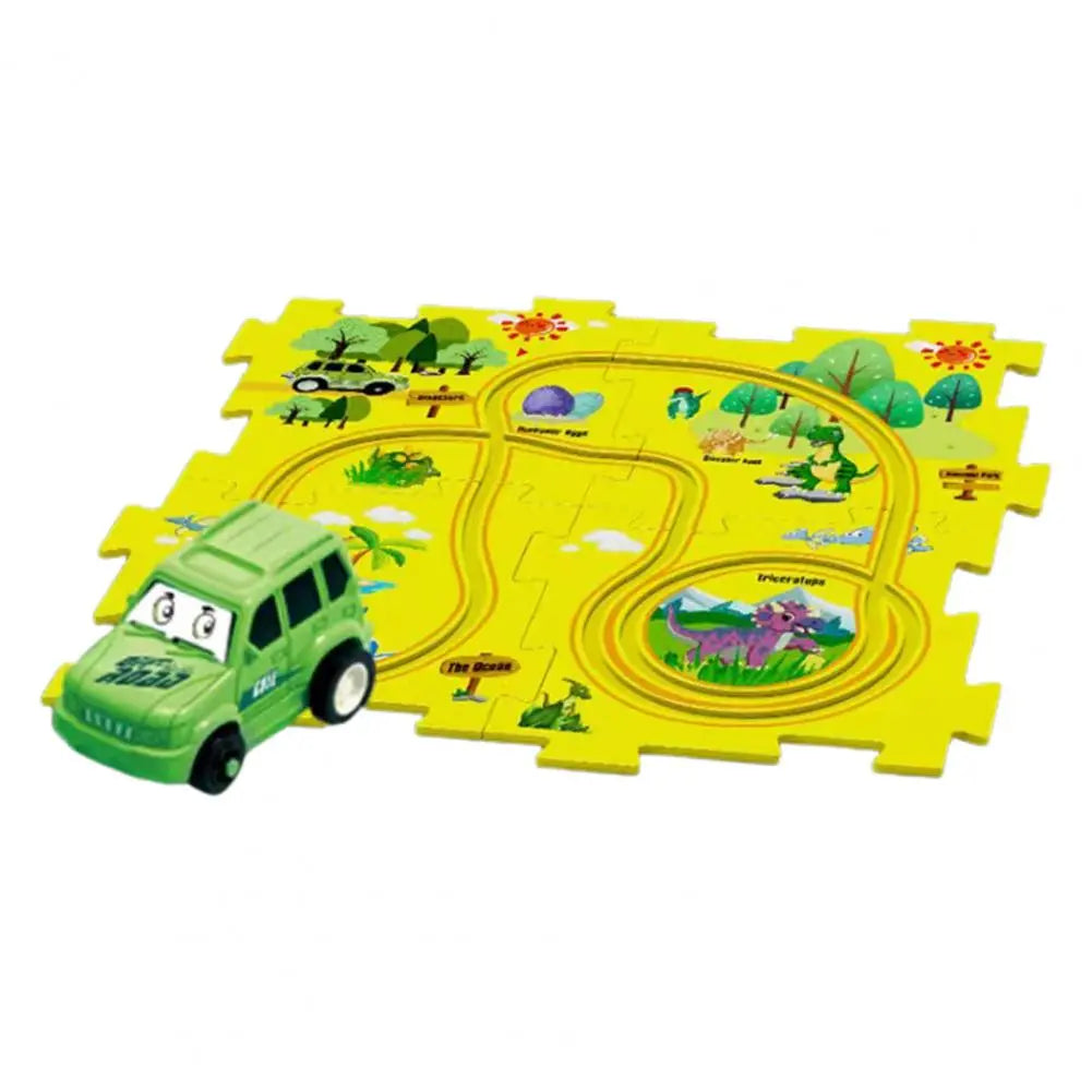 Puzzleförmige Autostrecke – KiddoPuzzle™ 