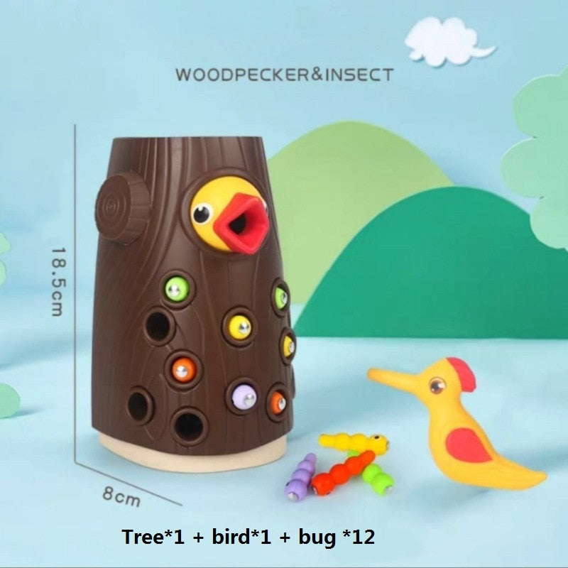 KiddoWood™ | Montessori Worm Catcher Toy